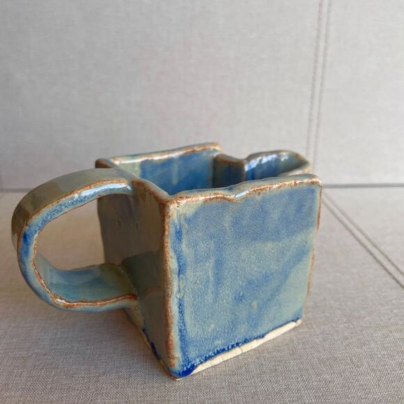 Studio-Made Blue Pottery Ceramic Creamer Pitcher - Picture 2 of 5